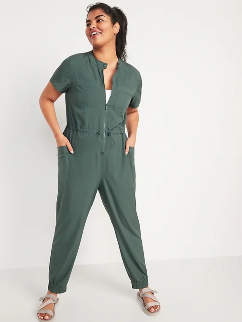 NWOT Old Navy Women's Olive Green Utility Jumpsuit